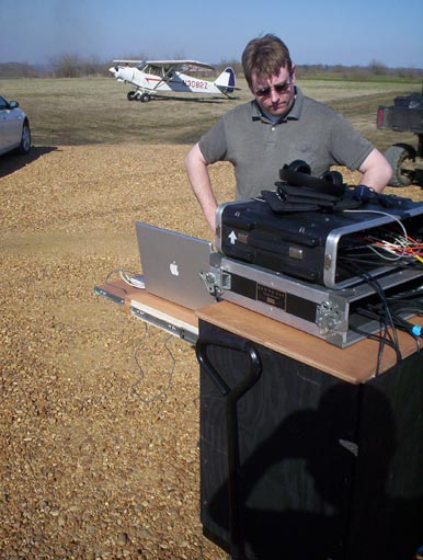 Dave Wagner with the sound cart