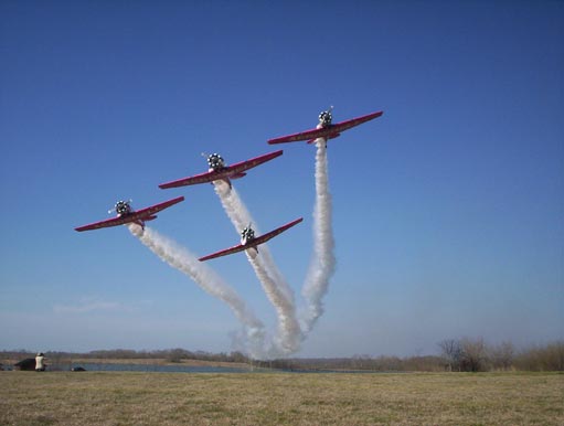 Team Aeroshell doing a fly-by